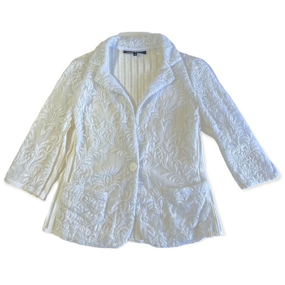 NANETTE LEPORE New Wave Notched-Collar Lace Jacket sz 12 - Picture 3 of 15